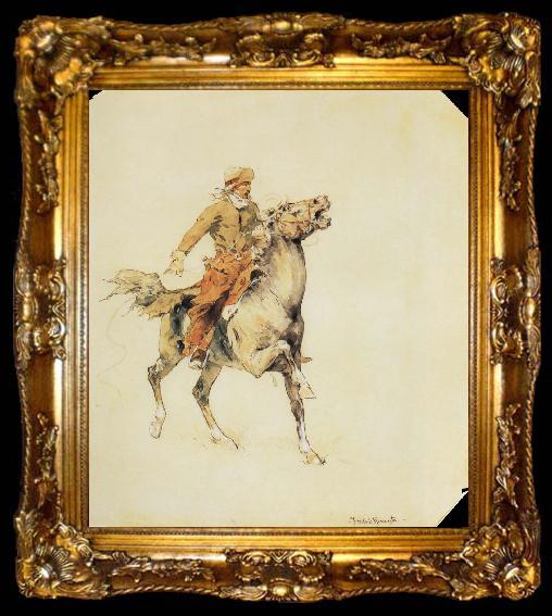 framed  Frederic Remington The cowboy, ta009-2